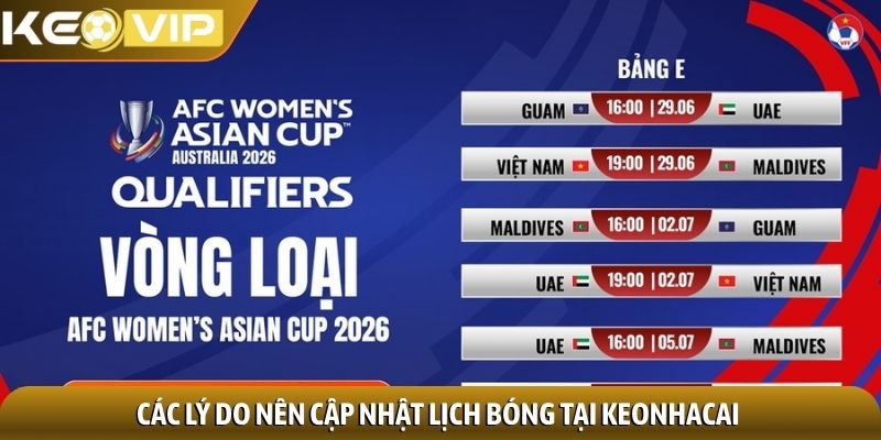 Các lý do nên cập nhật lịch bóng tại keonhacai